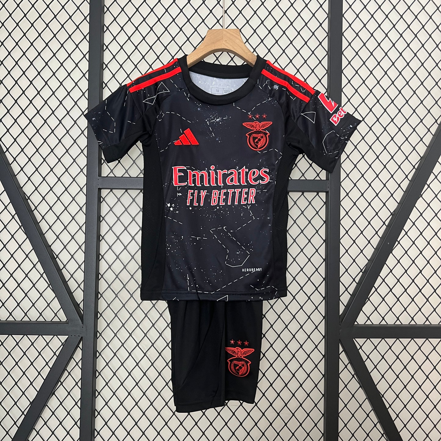 Benfica away kids set. Season 24/25