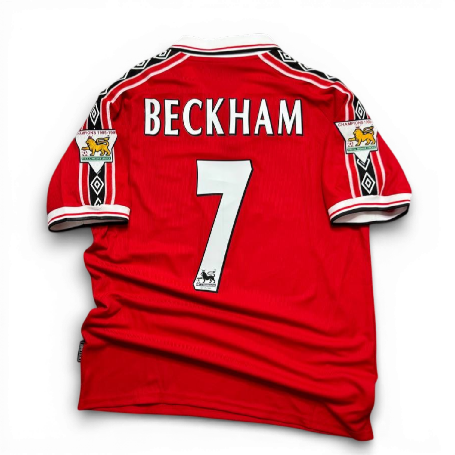 Manchester United home jersey. Season 99/00. David Beckham.