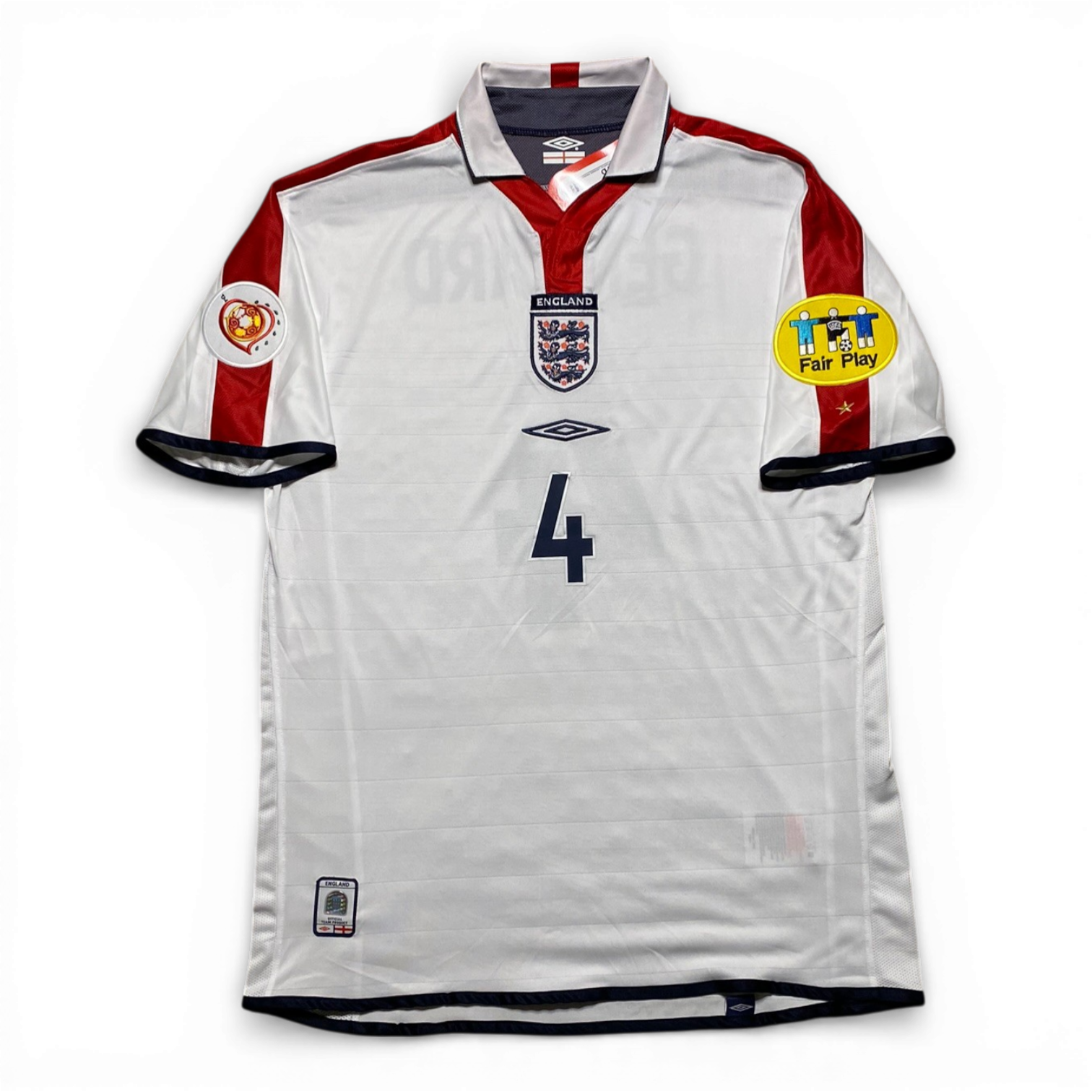 England's home jersey for EURO 2004. Steven Gerrard.