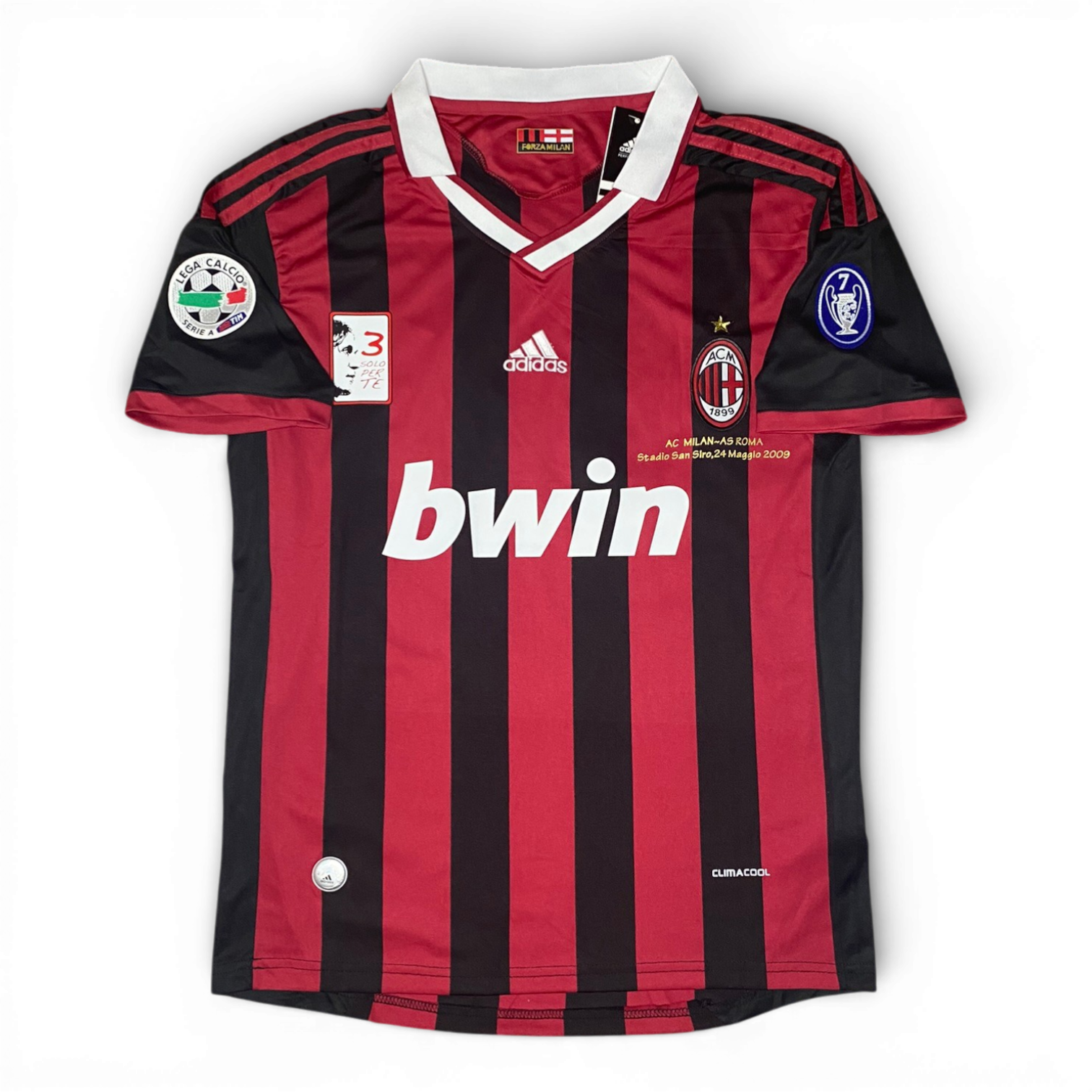 AC Milan home jersey for Paolo Maldini's farewell match. Season 09/10. Ronaldinho Gaucho.