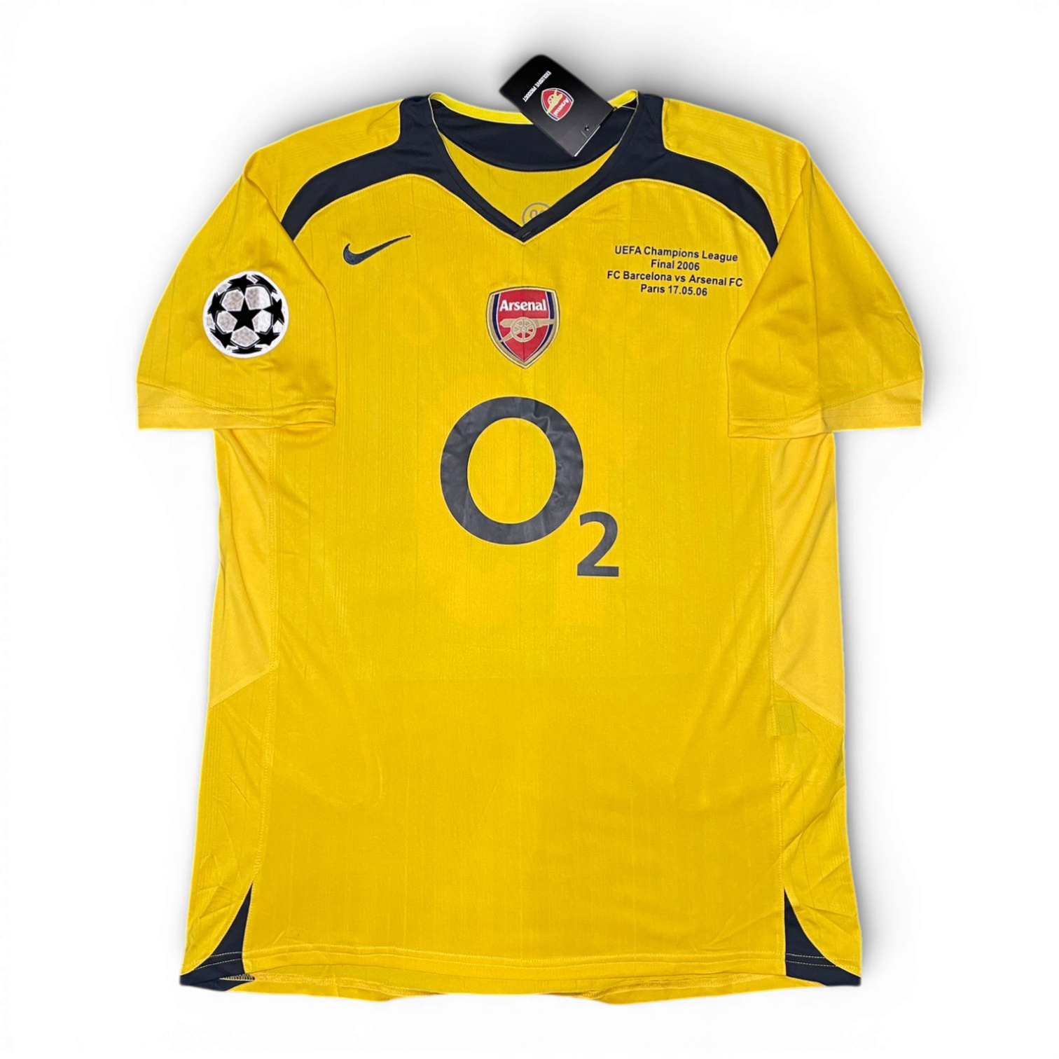 Arsenal's away jersey for the 2006 Champions League Final. Gilberto Silva.