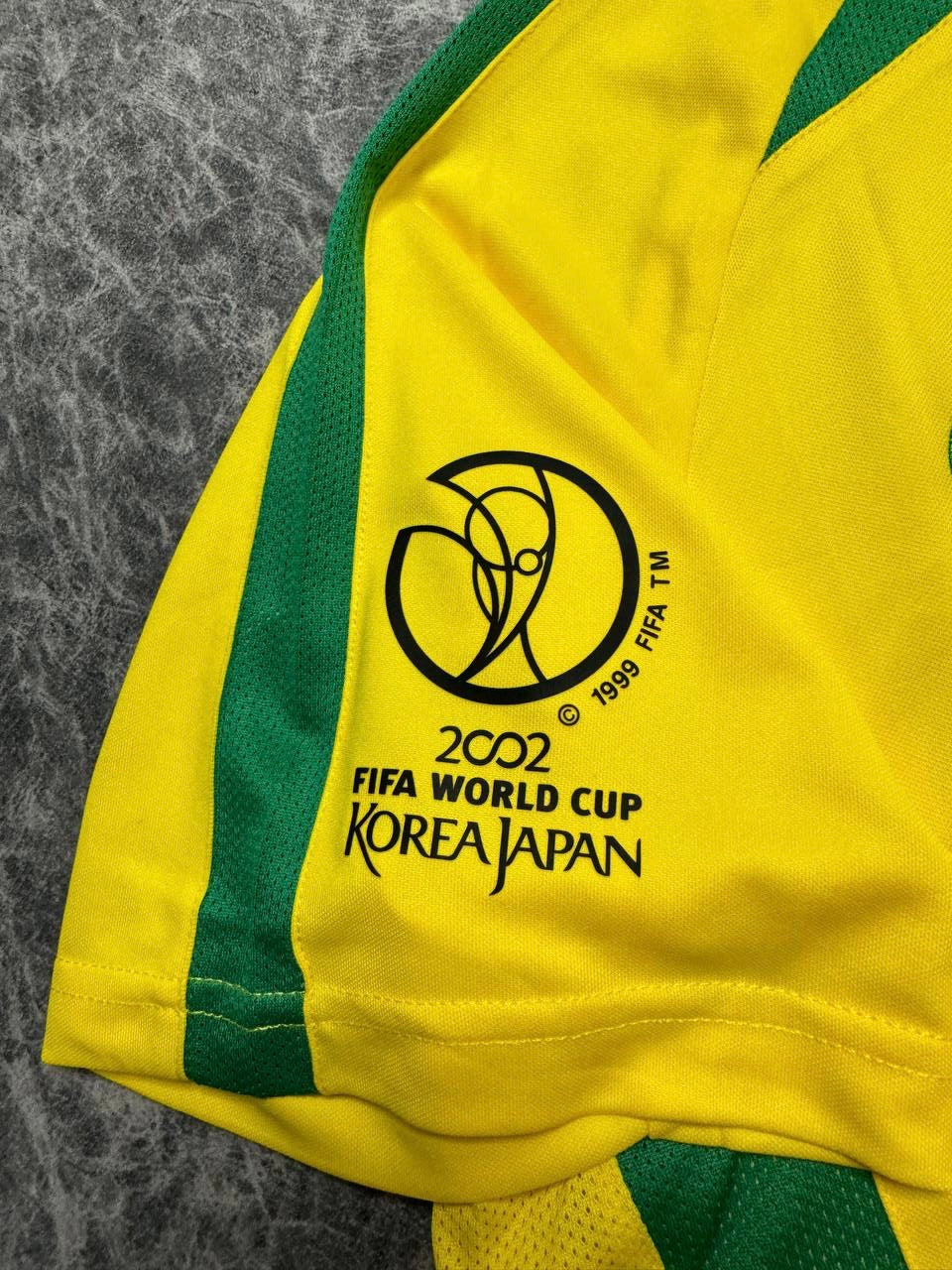 Brazil's home jersey for the 2002 World Cup. Ronaldo Nazario Luis de Lima.
