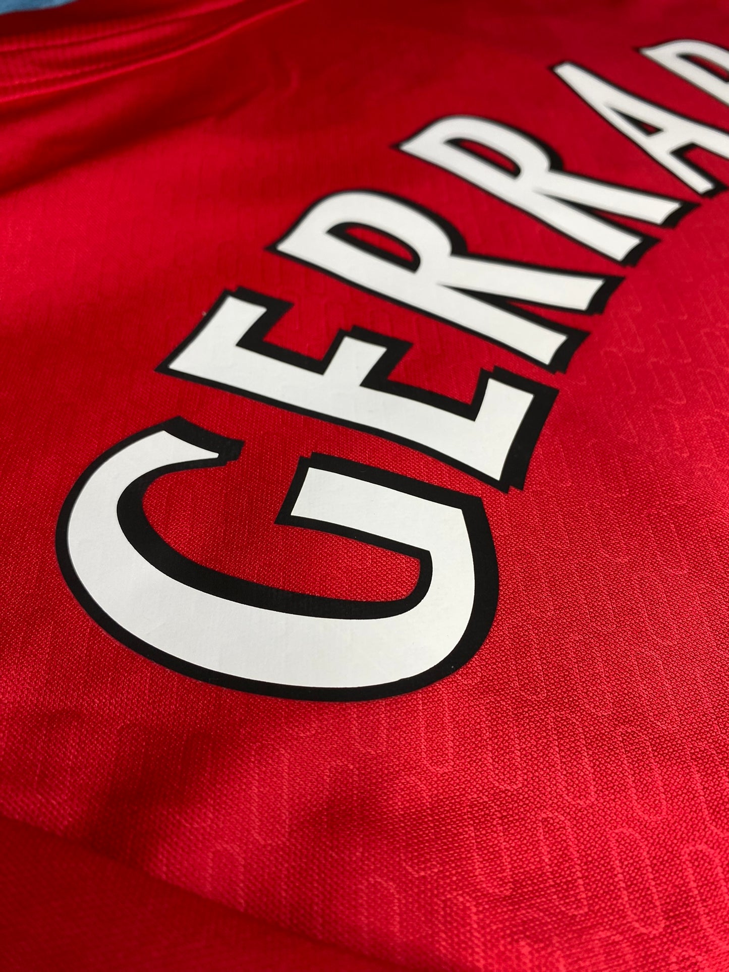 Liverpool's home jersey for the 2005 Champions League Final. Steven Gerrard.