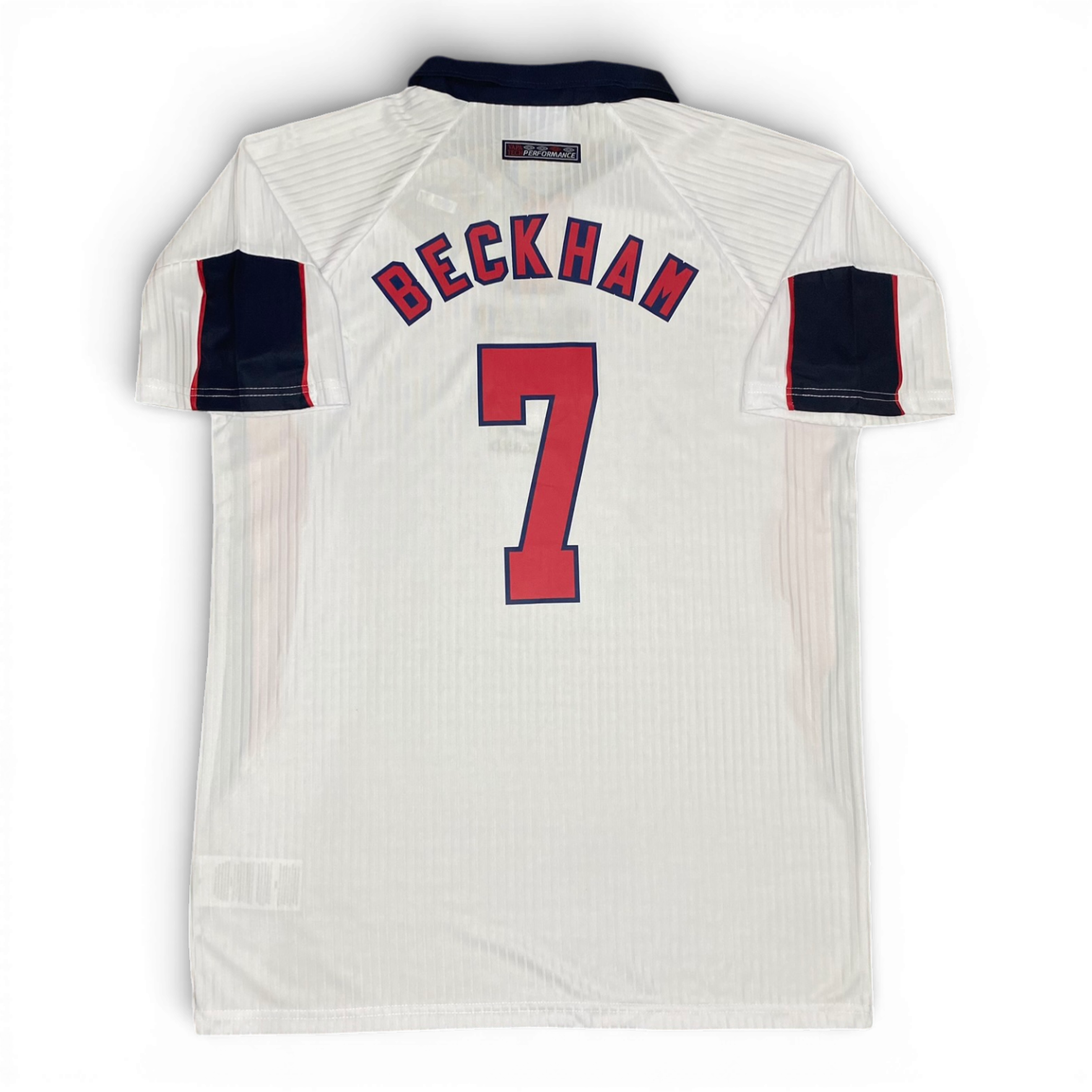 England's 1998 home jersey. David Beckham.