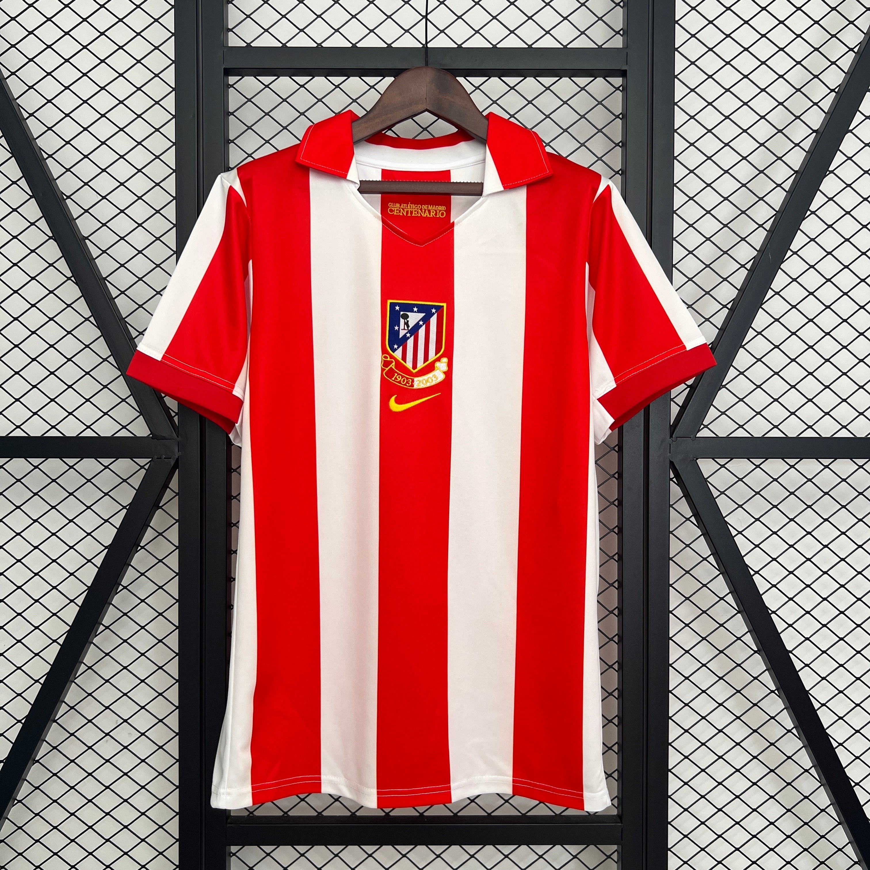 Atletico Madrid centenary edition home jersey. Season 03/04