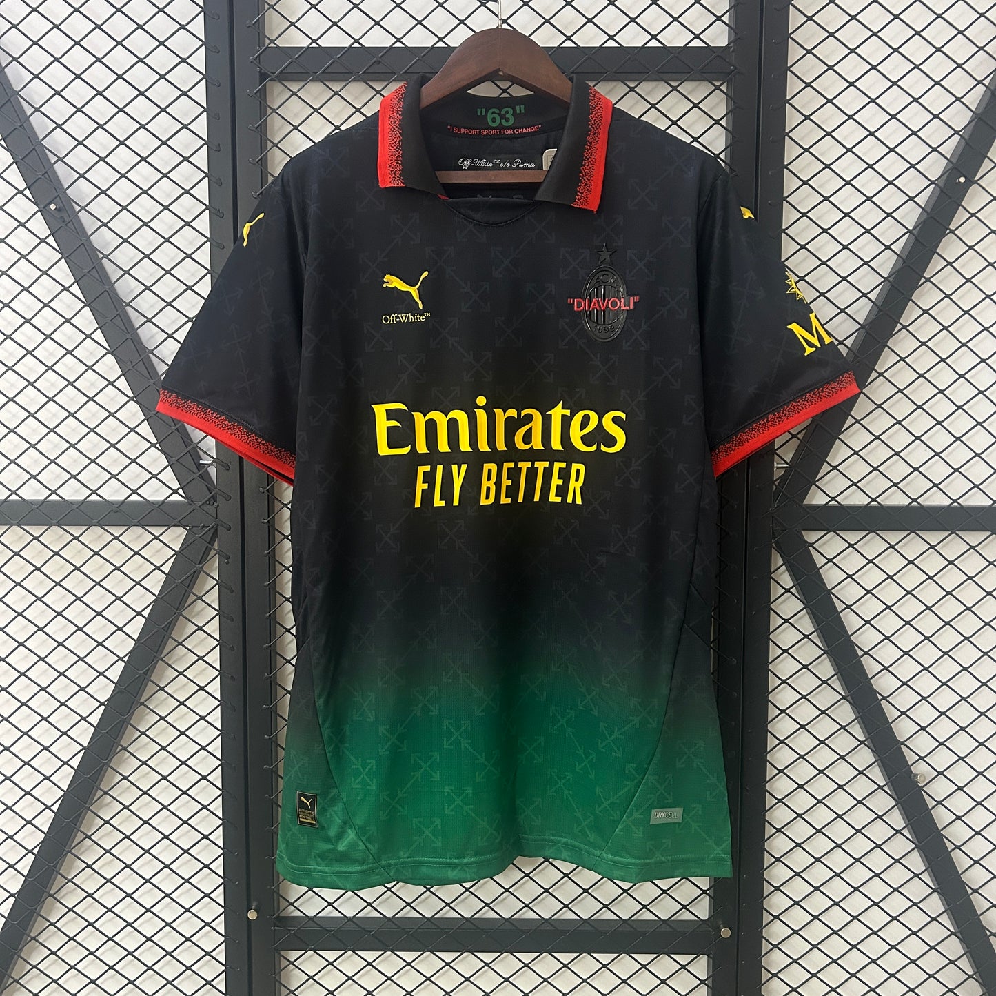 AC Milan x Off-White Special Edition jersey. Season 24/25