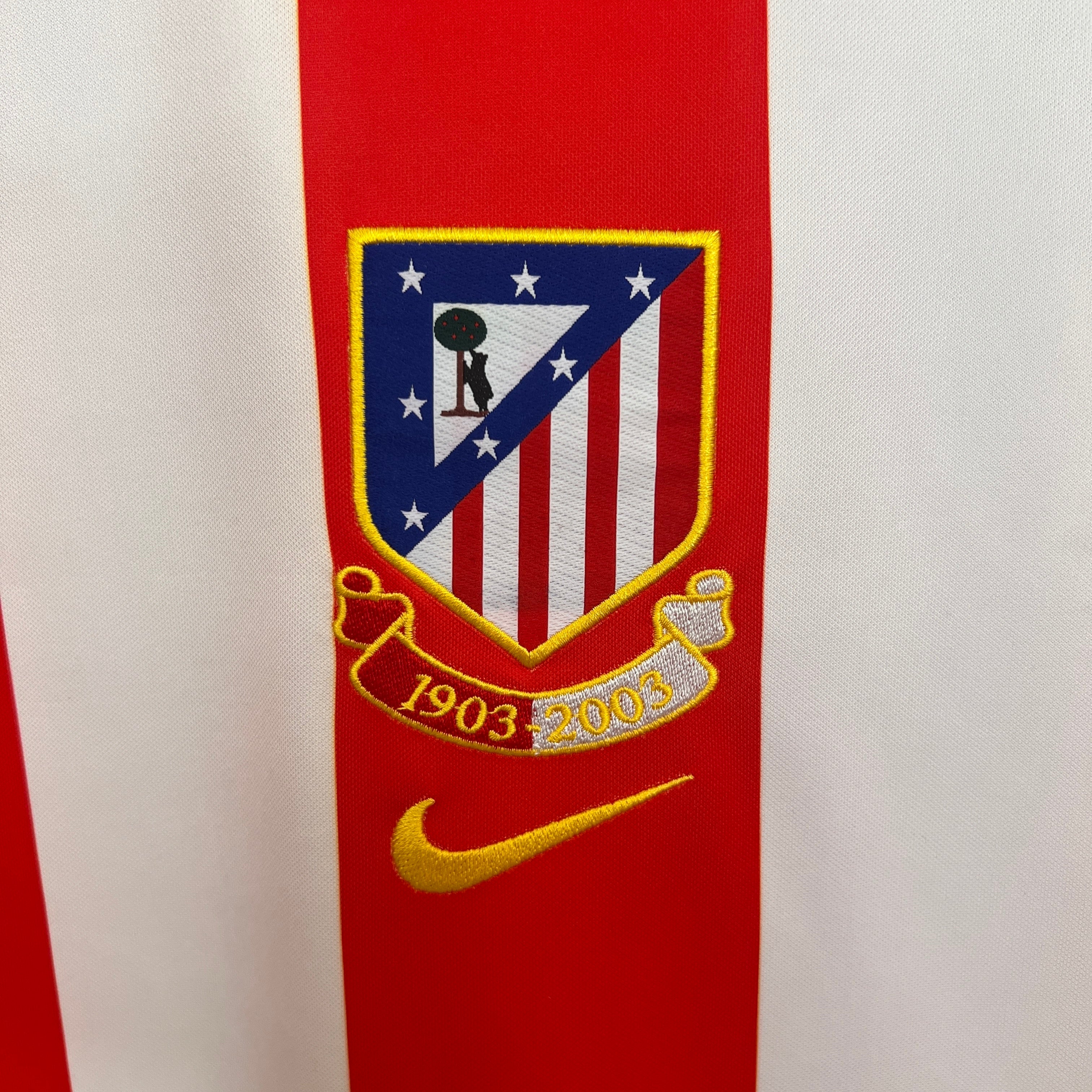 Atletico Madrid centenary edition home jersey. Season 03/04