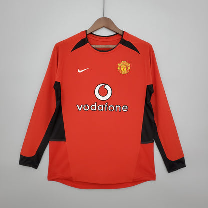 Manchester United logsleeve home jersey. Season 03/04