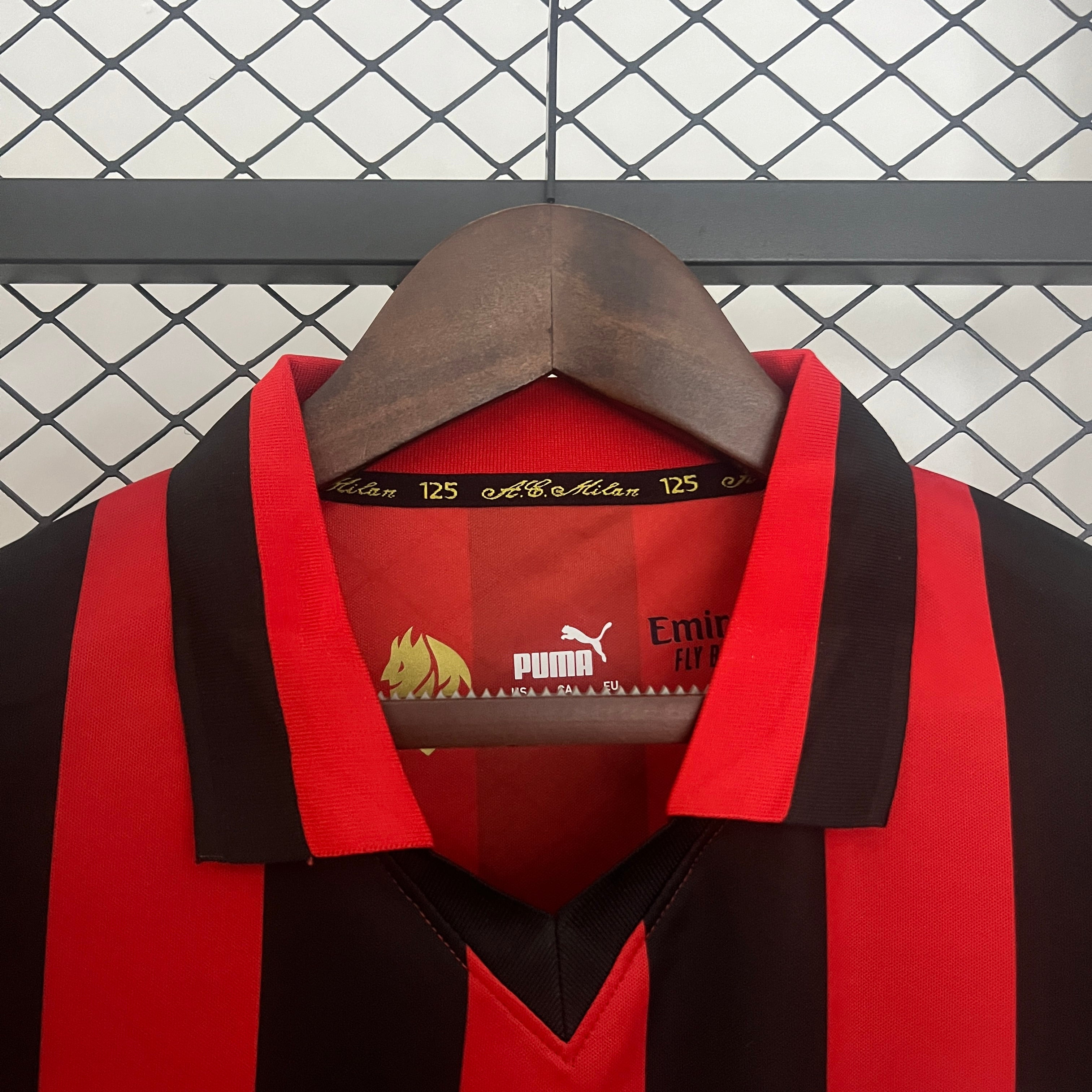 AC Milan home 125th Anniversary Commemorative Edition jersey. Season 24/25