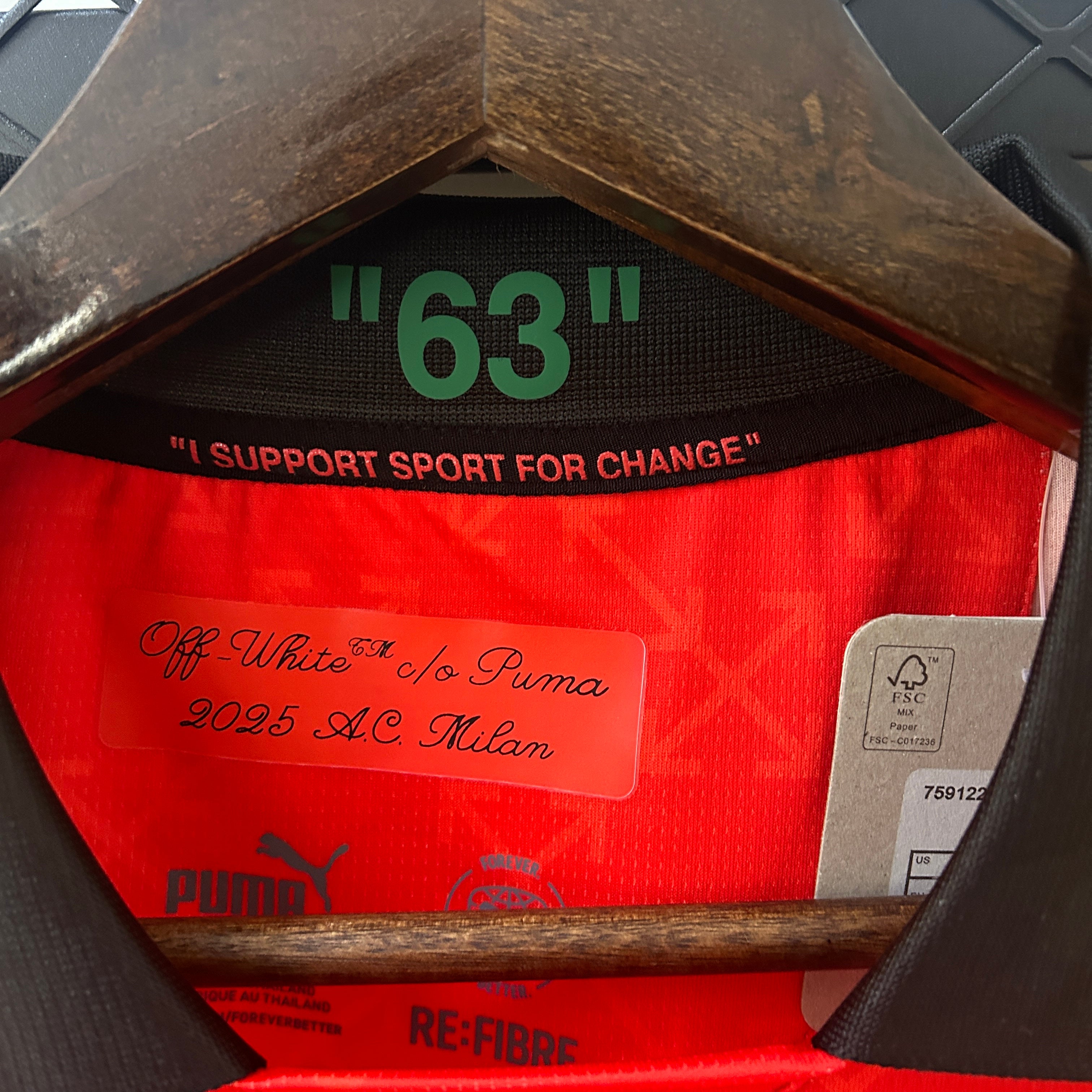 AC Milan x Off-White Special Edition jersey. Season 24/25