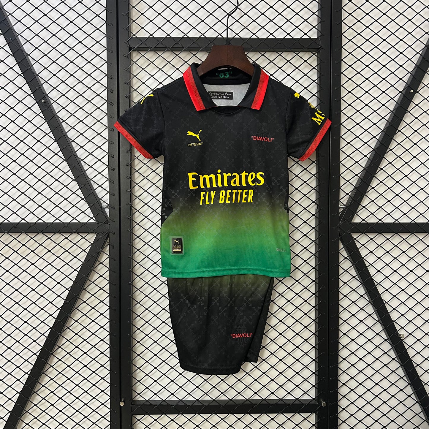 AC Milan x Off-White Special Edition kids set. Season 24/25