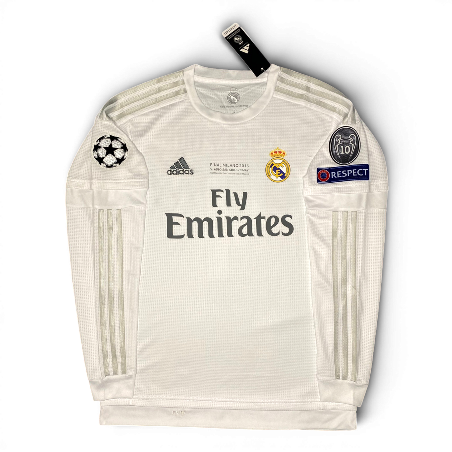 Real Madrid home jersey for the 2016 Champions League Final. Sergio Ramos.