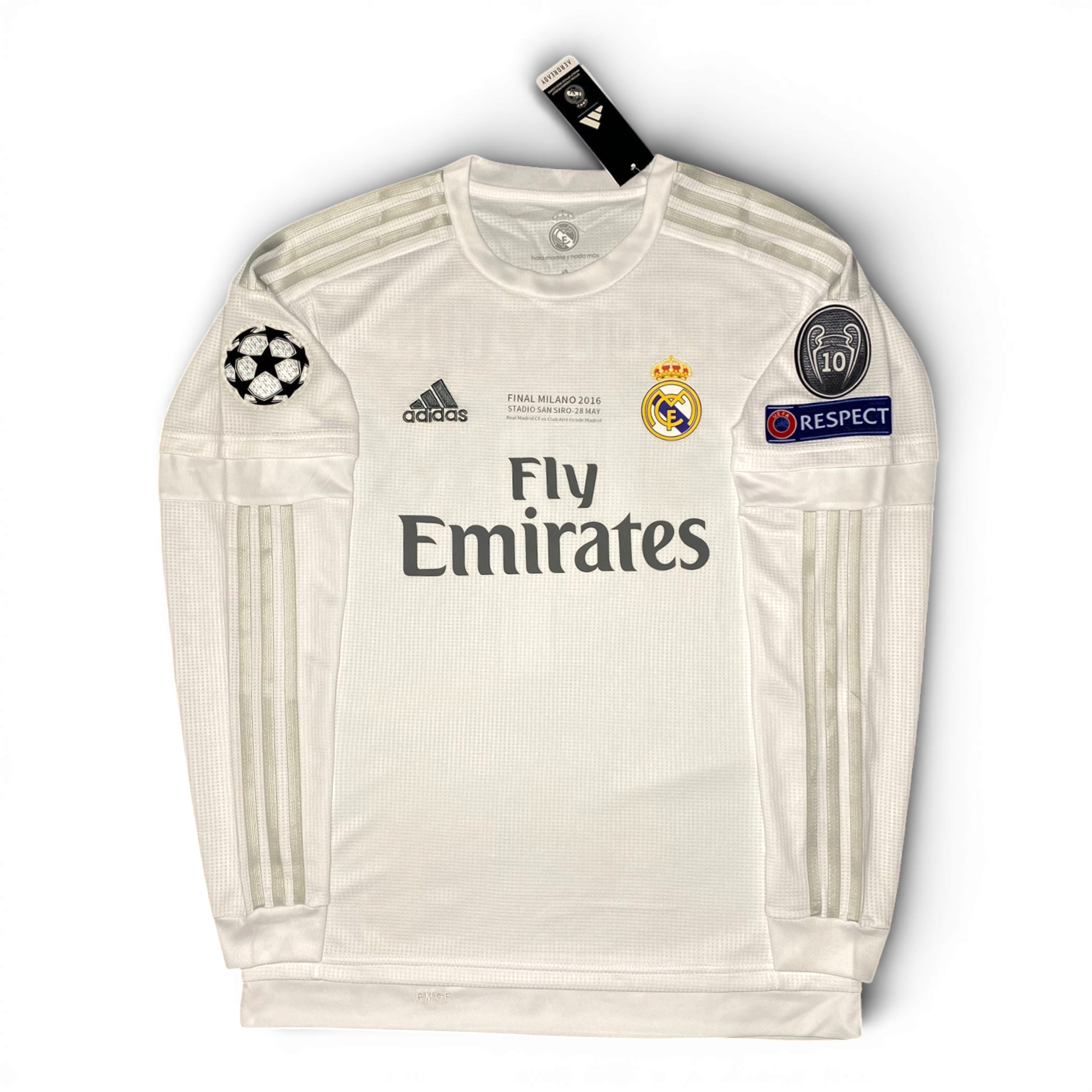 Real Madrid home jersey for the 2016 Champions League Final. Sergio Ramos.