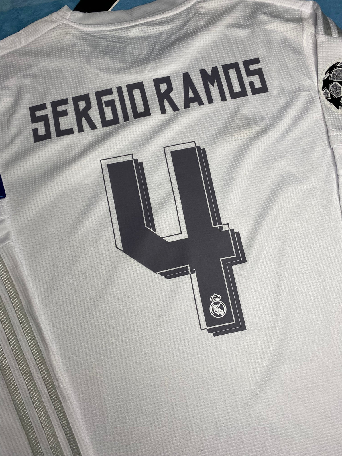 Real Madrid home jersey for the 2016 Champions League Final. Sergio Ramos.