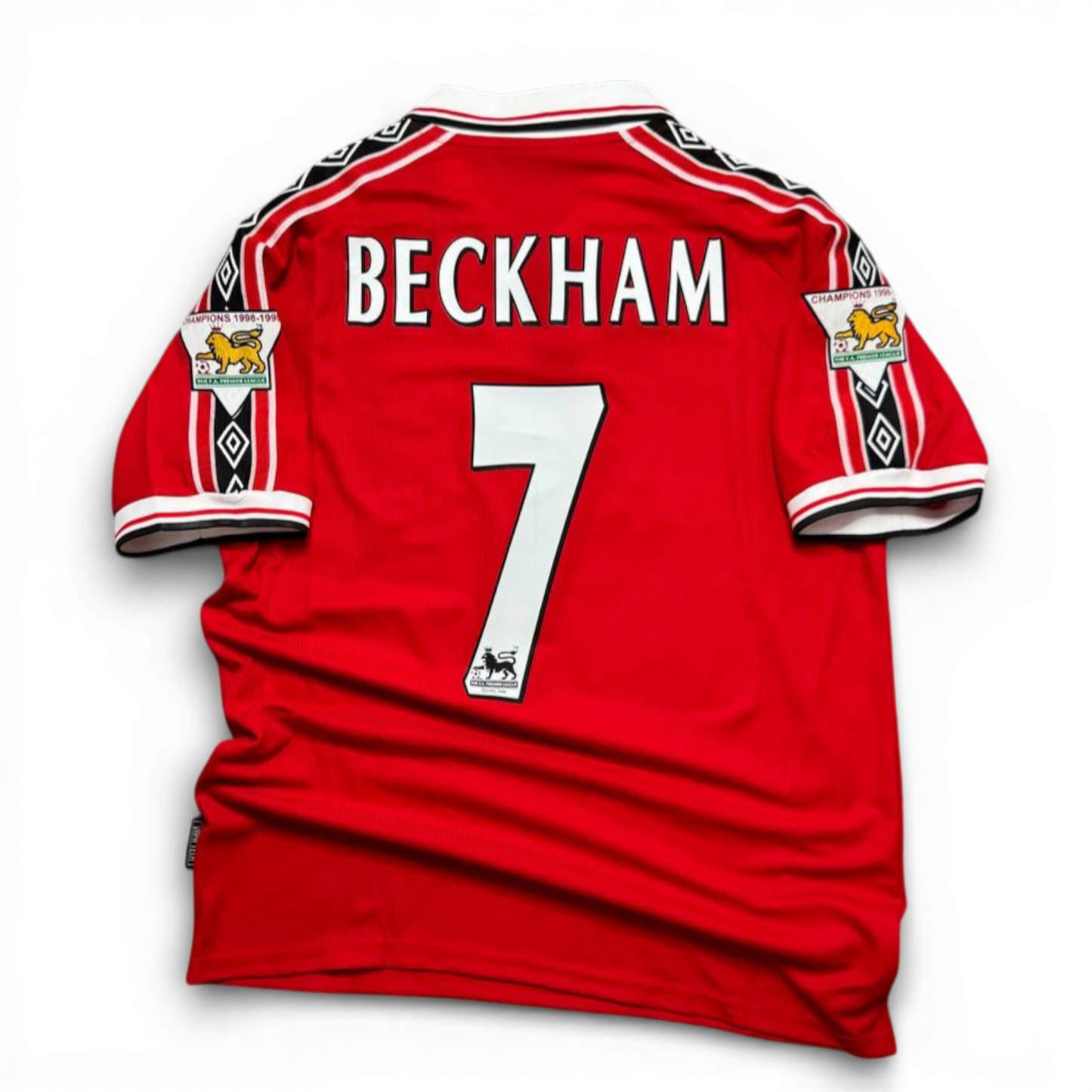 Manchester United home jersey. Season 99/00. David Beckham.