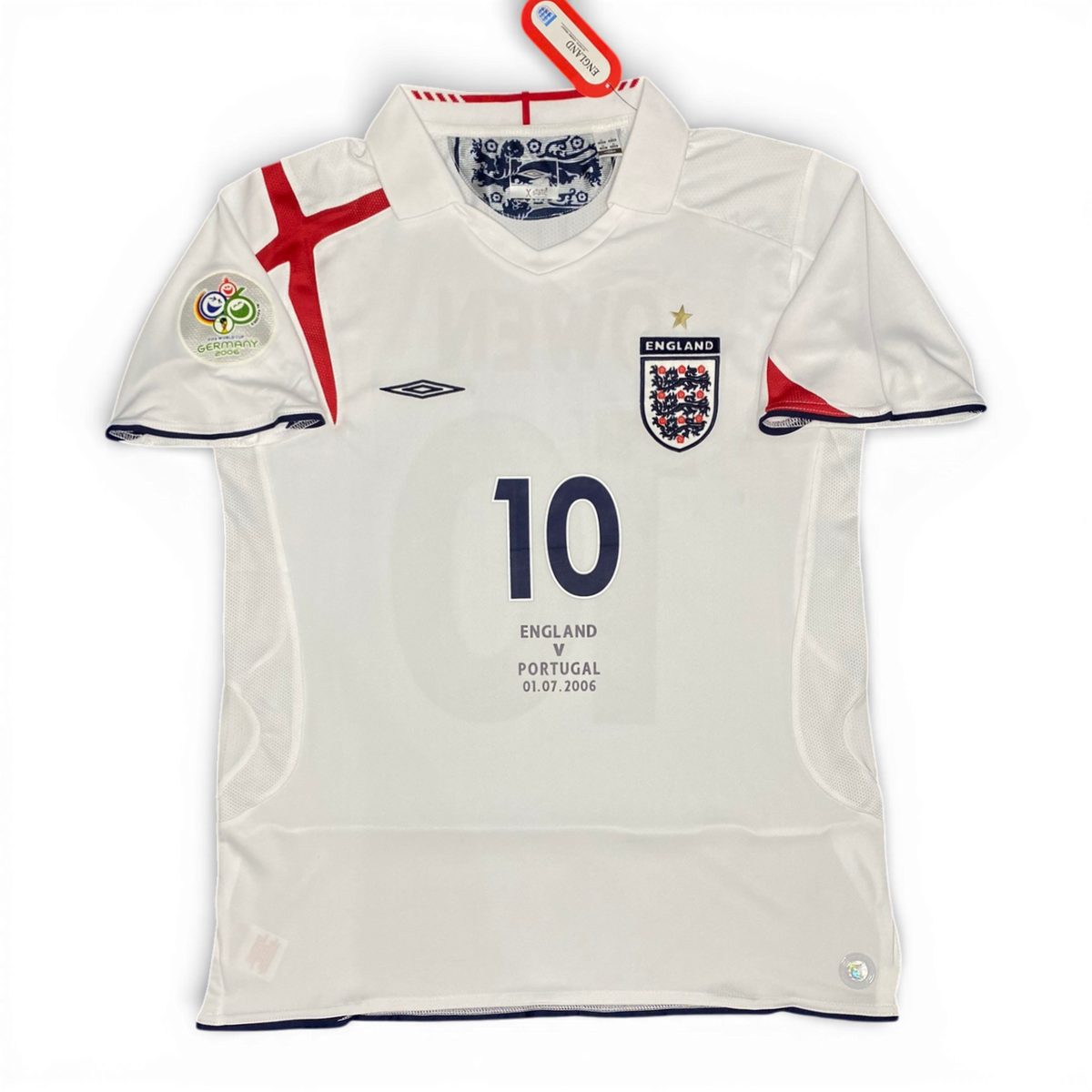 England's home jersey for the 2006 World Cup. Michael Owen.