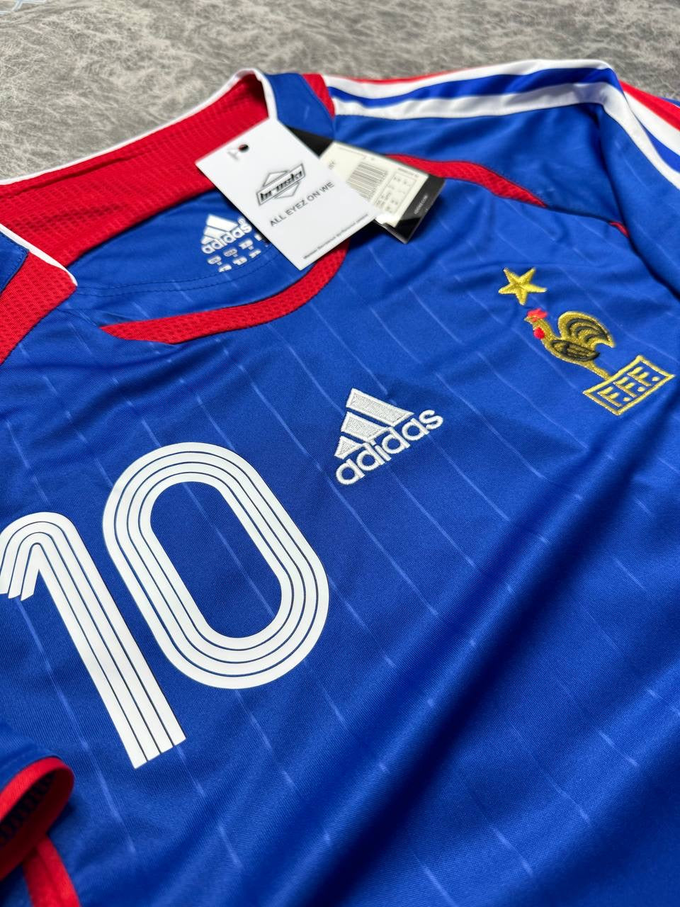France's home jersey for the 2006 World Cup. Zinedine Zidane.