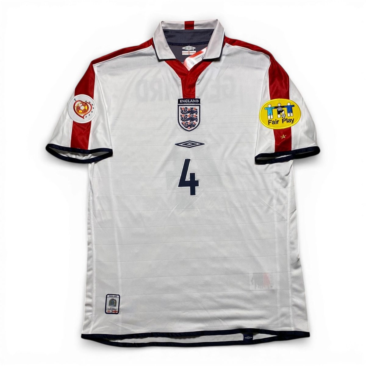 England's home jersey for EURO 2004. Steven Gerrard.