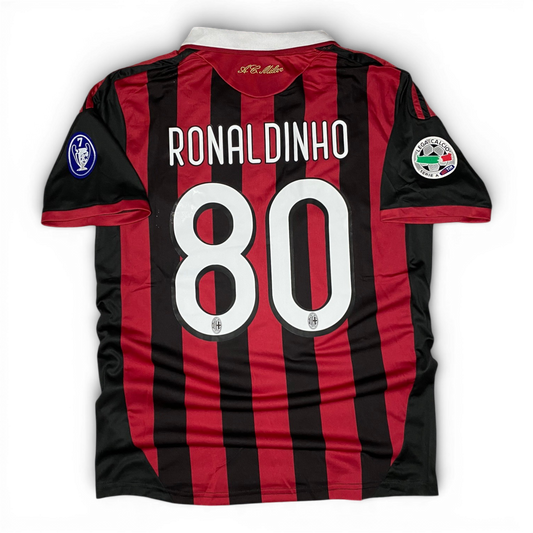 AC Milan home jersey for Paolo Maldini's farewell match. Season 09/10. Ronaldinho Gaucho.