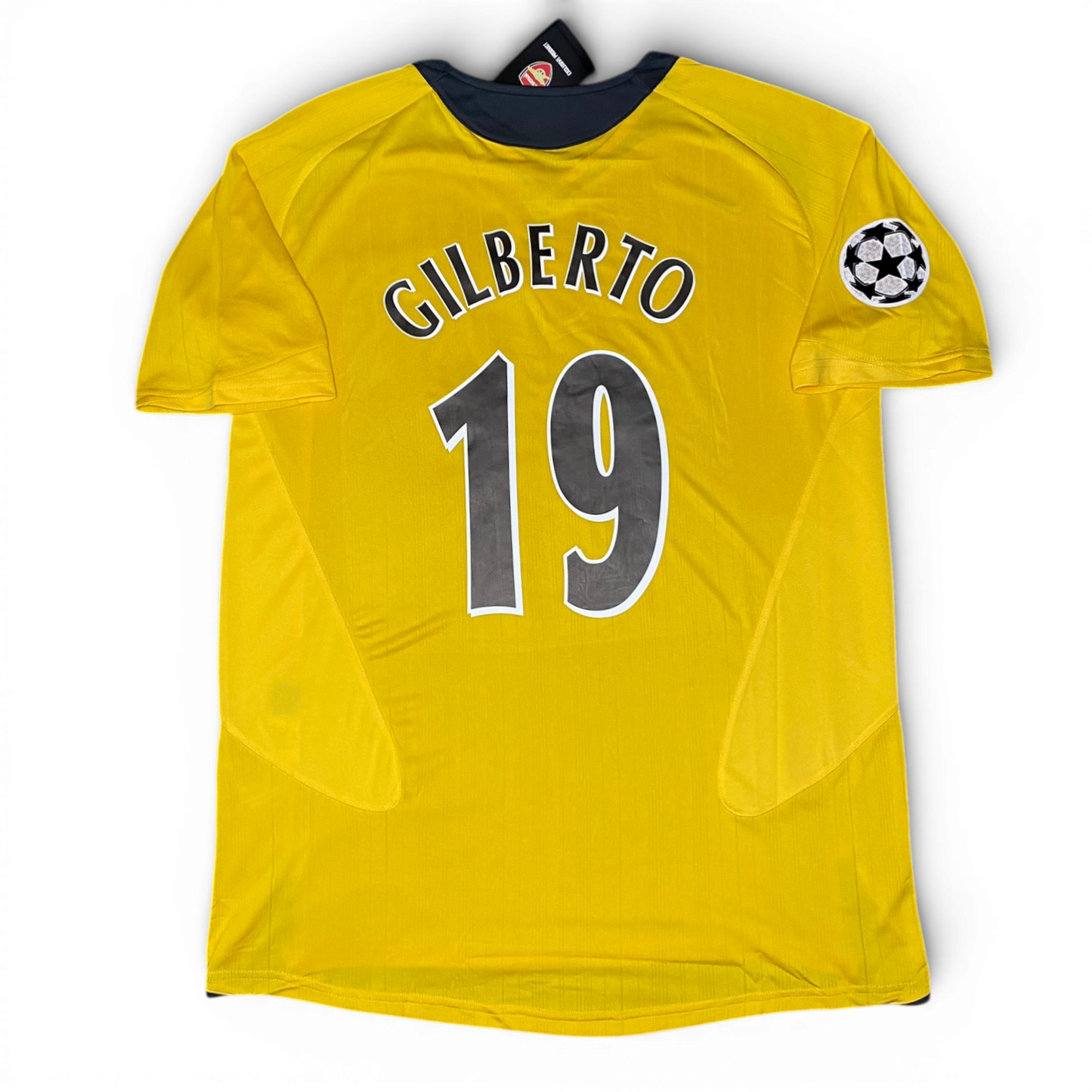 Arsenal's away jersey for the 2006 Champions League Final. Gilberto Silva.