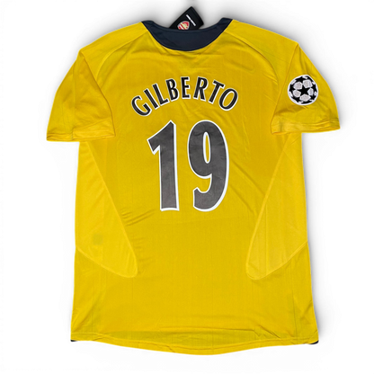 Arsenal's away jersey for the 2006 Champions League Final. Gilberto Silva.