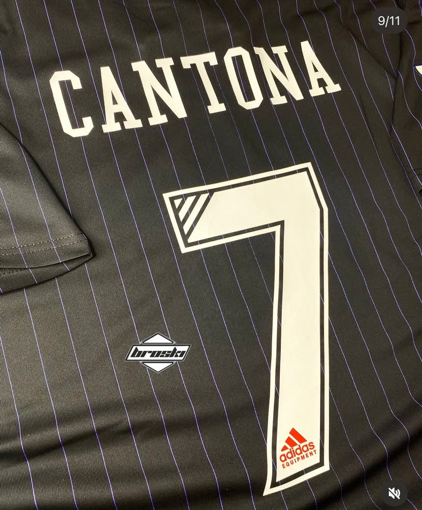 Custom Manchester United Adidas Terrace Icons Eric Cantona T-shirt
