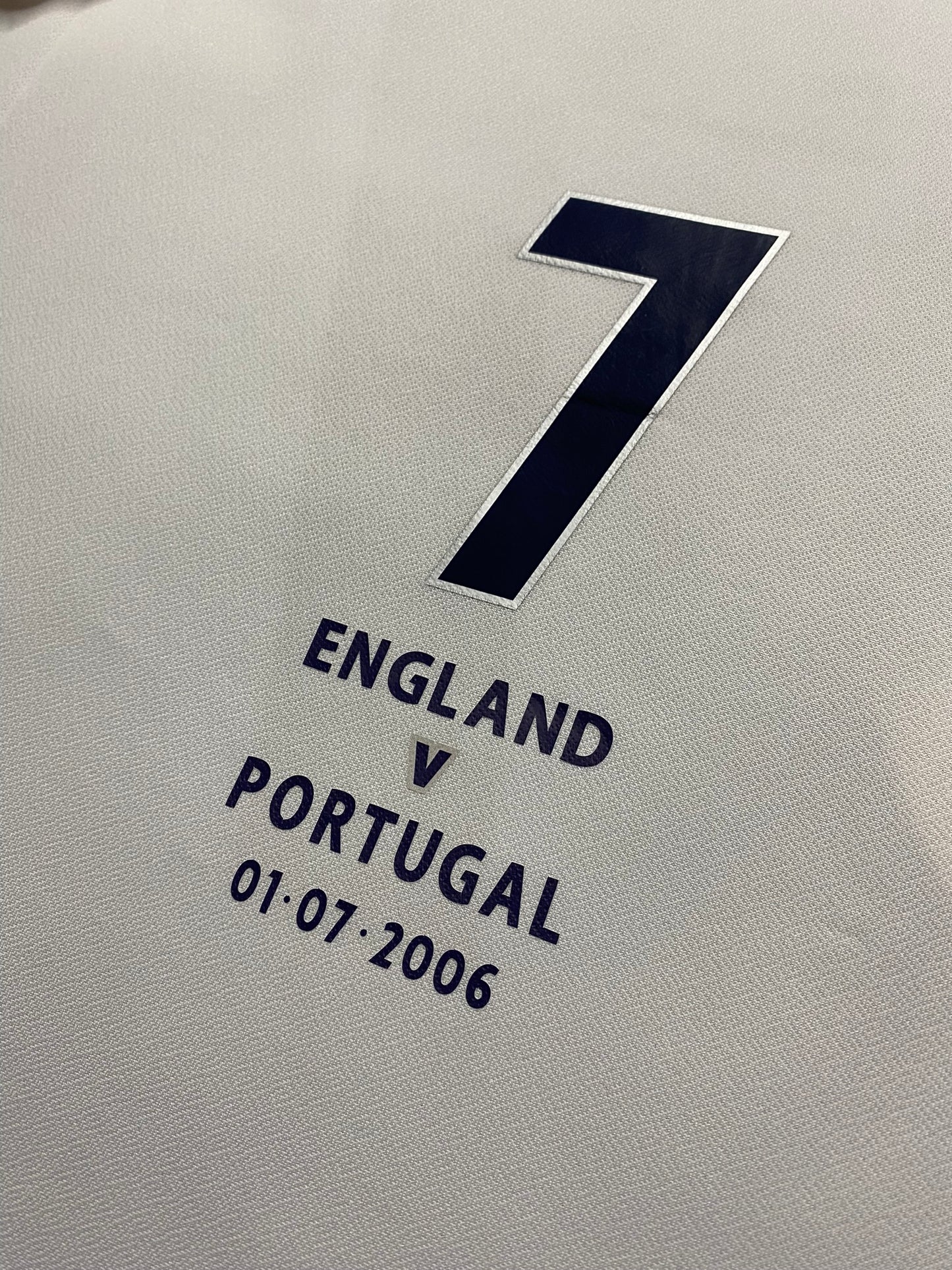 England's home jersey for the 2006 World Cup. David Beckham.