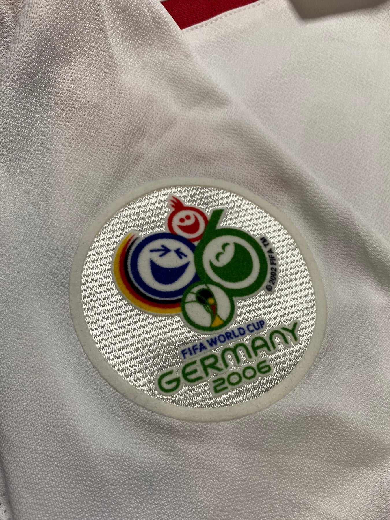 England's longsleeve home jersey for the 2006 World Cup. David Beckham.