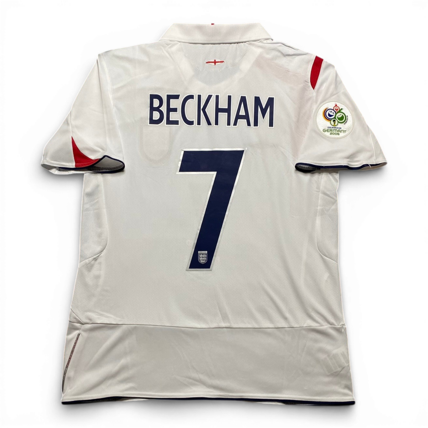 England's home jersey for the 2006 World Cup. David Beckham.