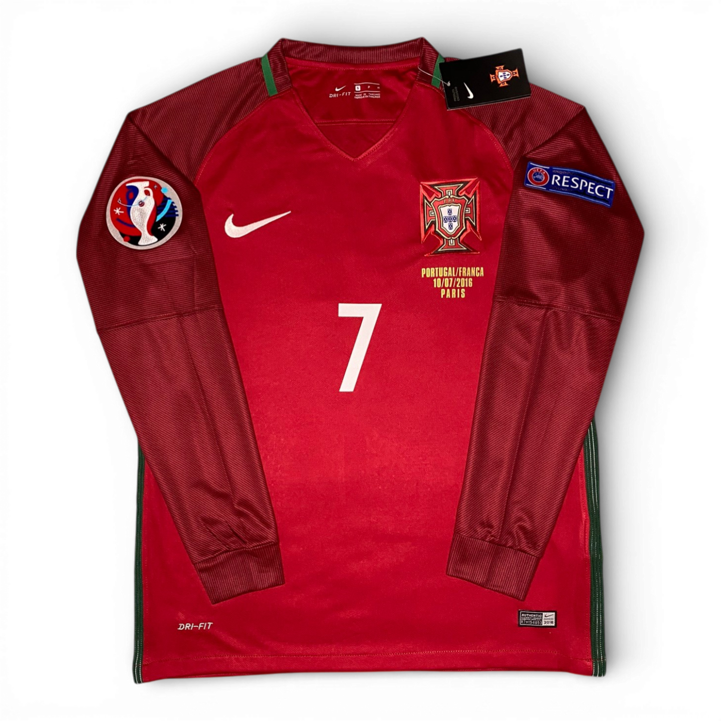 Portugal's home jersey for the 2016 UEFA EURO final. Cristiano Ronaldo.