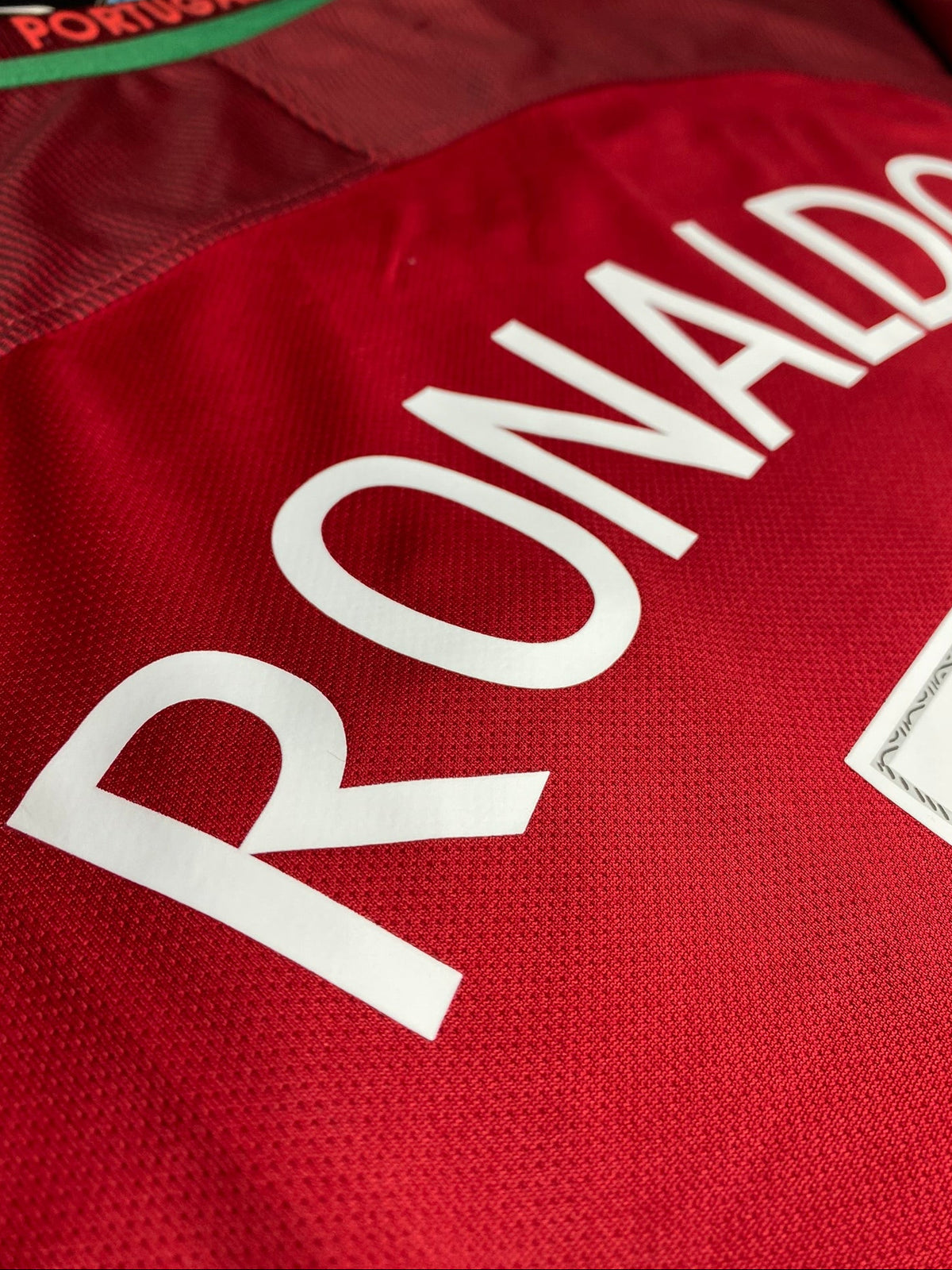 Portugal's home jersey for the 2016 UEFA EURO final. Cristiano Ronaldo.