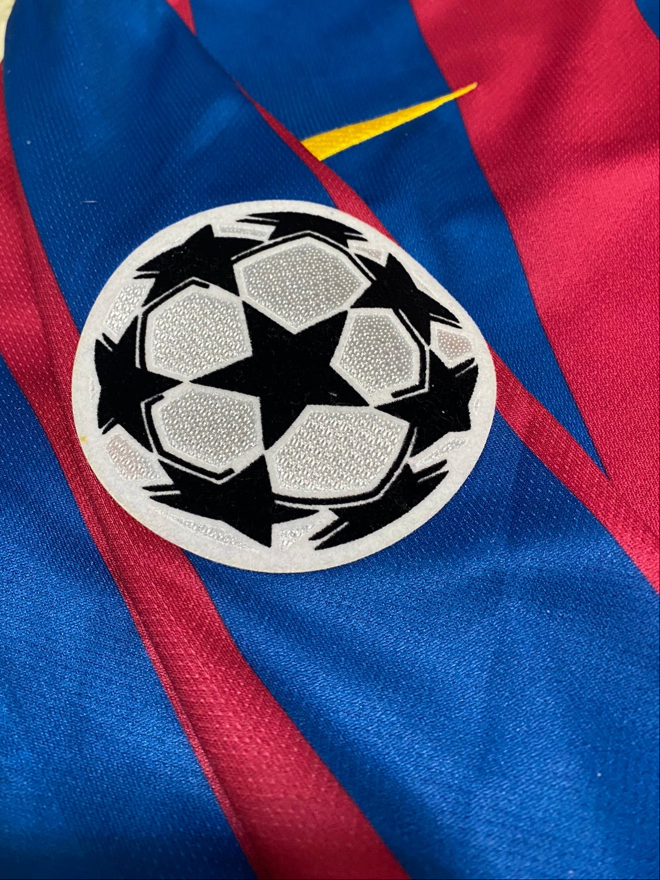 Barcelona's longsleeve home jersey for the 2006 Champions League Final. Ronaldinho Gaucho.