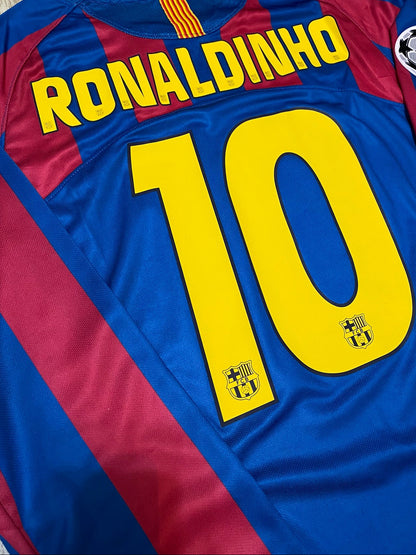Barcelona's longsleeve home jersey for the 2006 Champions League Final. Ronaldinho Gaucho.