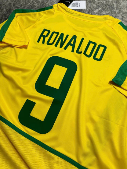 Brazil's home jersey for the 2002 World Cup. Ronaldo Nazario Luis de Lima.