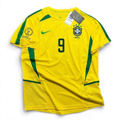 Brazil's home jersey for the 2002 World Cup. Ronaldo Nazario Luis de Lima.