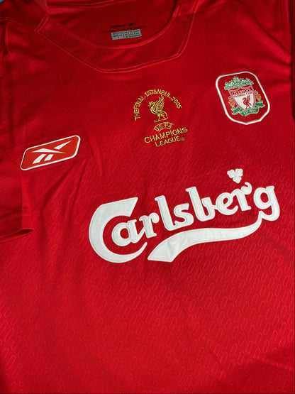 Liverpool's home jersey for the 2005 Champions League Final. Steven Gerrard.