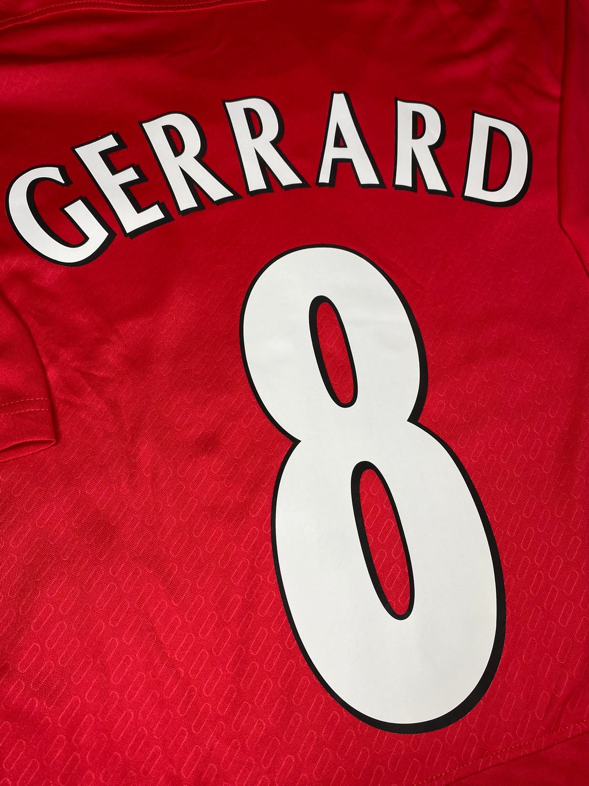 Liverpool's home jersey for the 2005 Champions League Final. Steven Gerrard.
