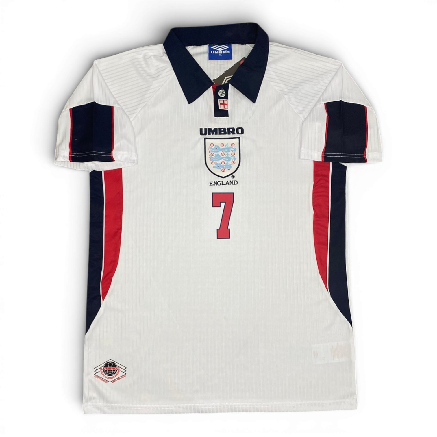 England's 1998 home jersey. David Beckham.