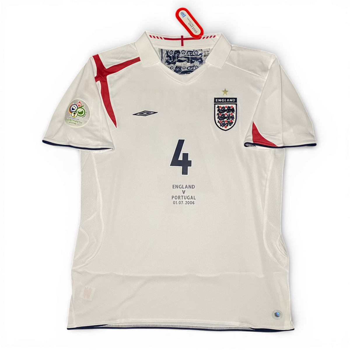 England's home jersey for the 2006 World Cup. Steven Gerrard.