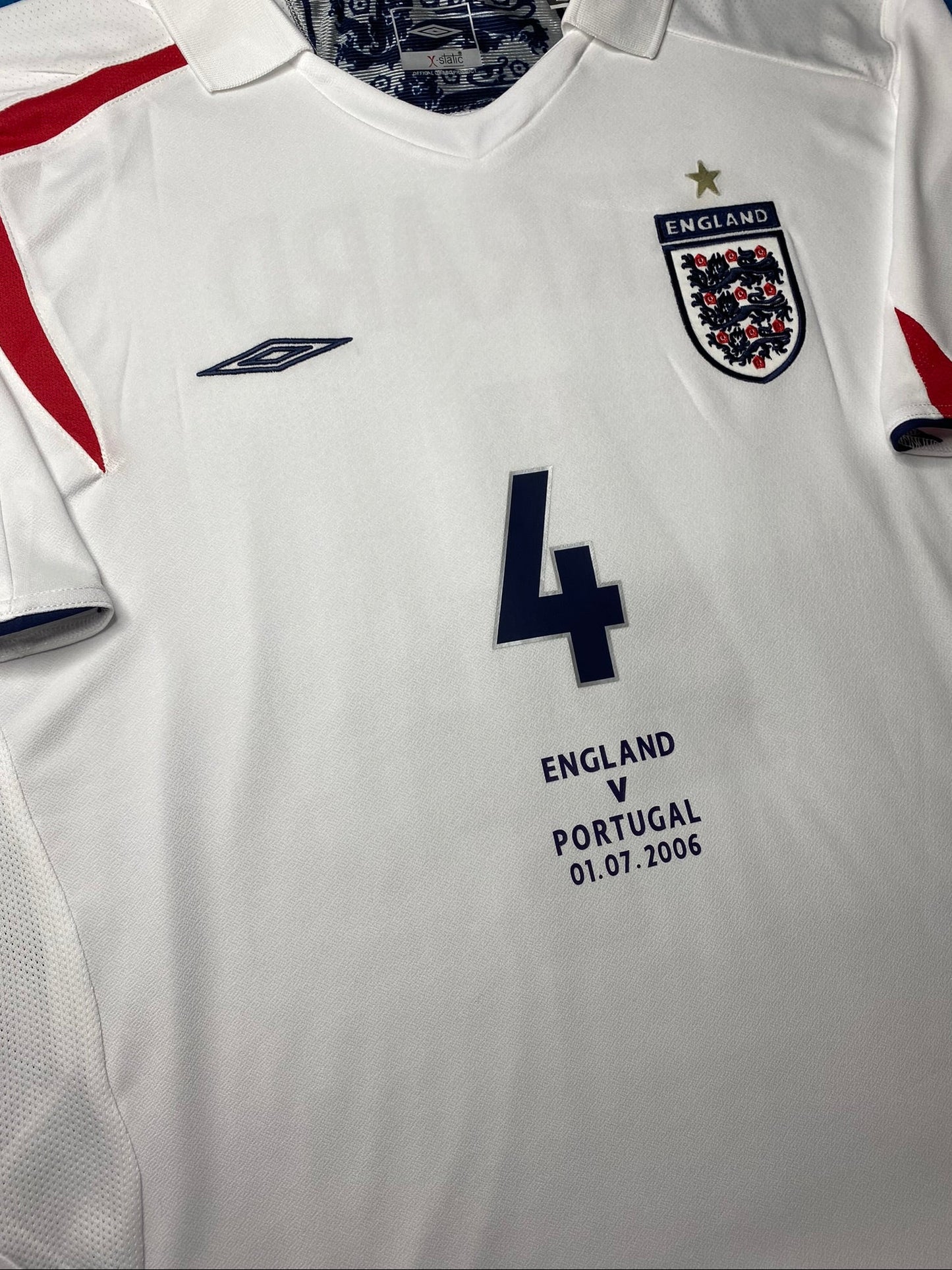 England's home jersey for the 2006 World Cup. Steven Gerrard.