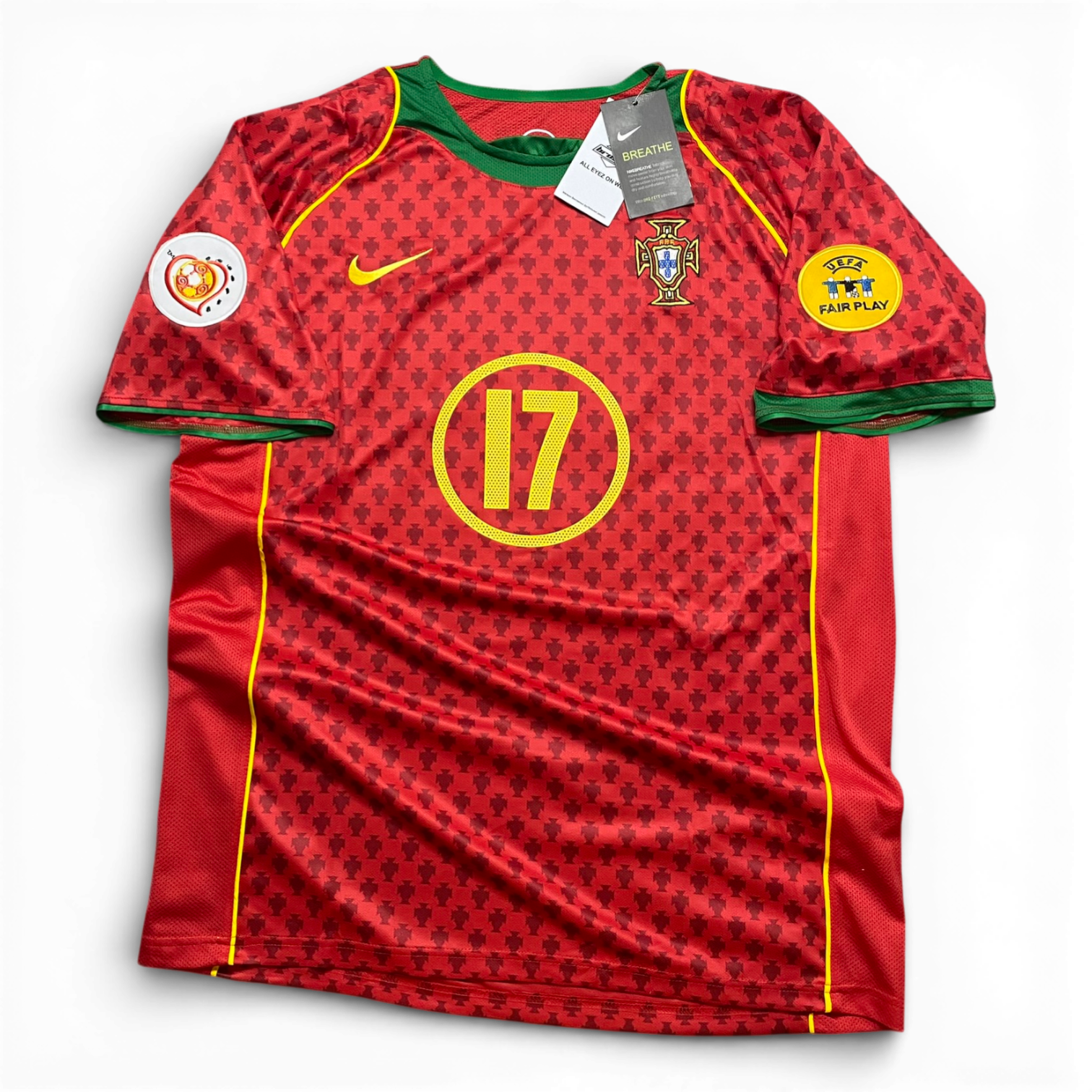 Portugal's home jersey for UEFA EURO 2004. Cristiano Ronaldo.