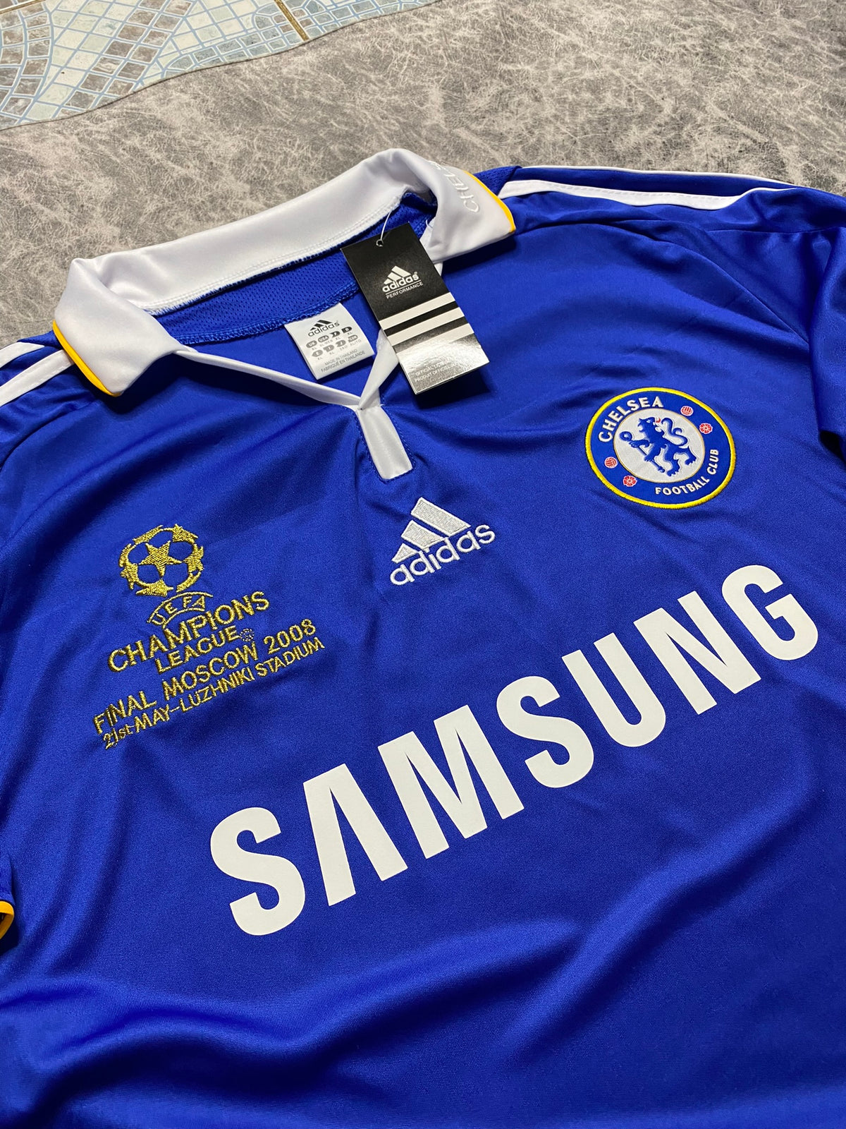 Chelsea's home jersey for the 2008 Champions League Final. Michael Ballack