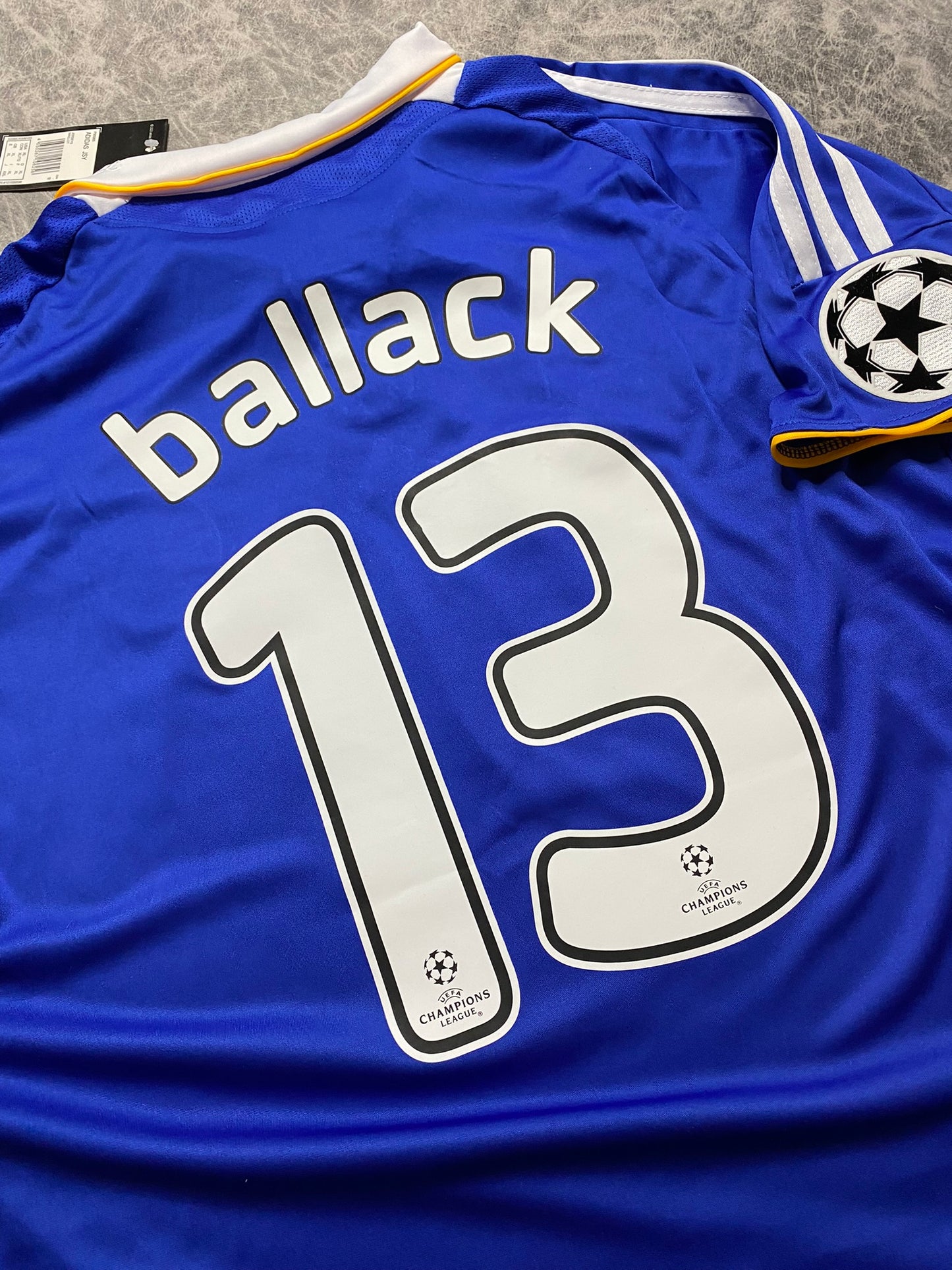 Chelsea's home jersey for the 2008 Champions League Final. Michael Ballack