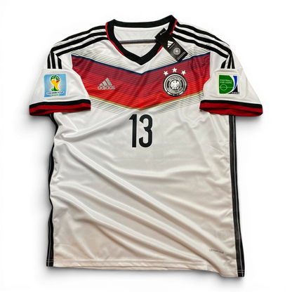 Germany's home jersey for the 2014 World Cup. Thomas Muller