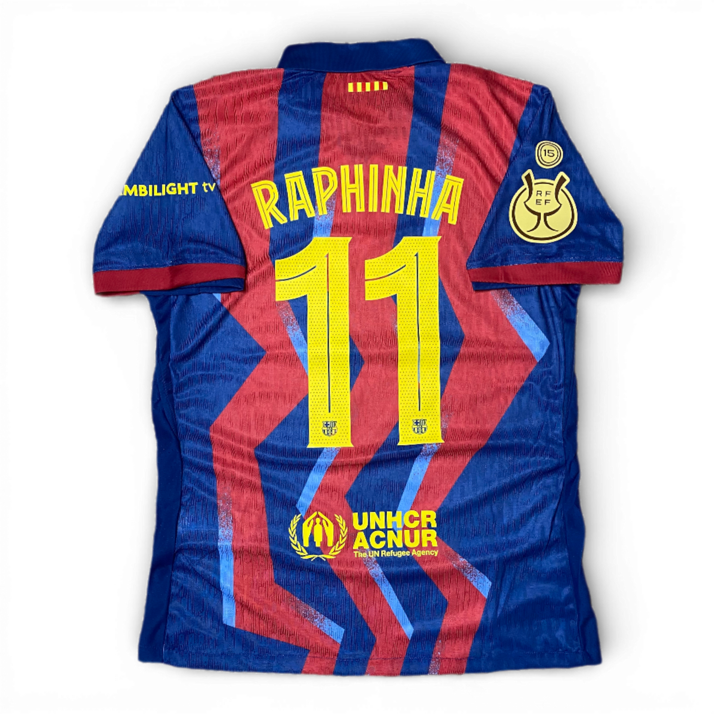 Barcelona Copa del Rey Final home jersey. Season 25/26. Raphinha.