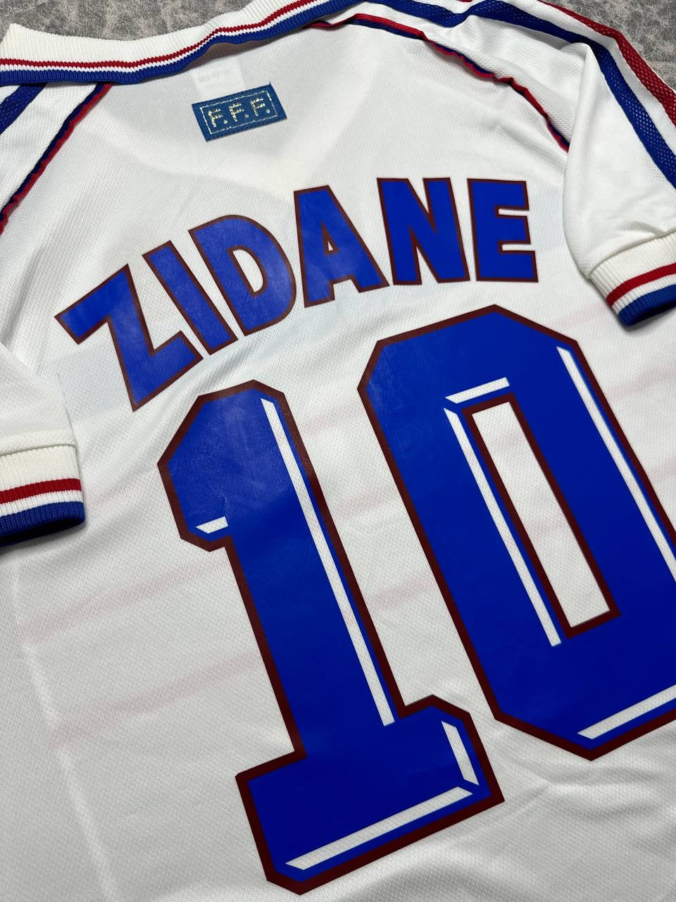 France's away jersey for the 1998 World Cup. Zinedine Zidane
