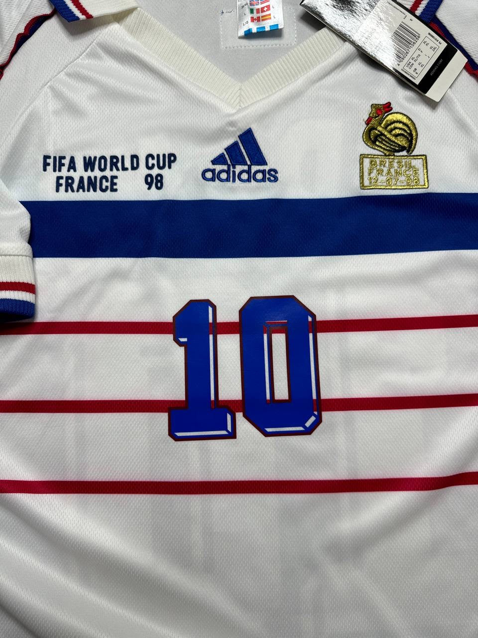 France's away jersey for the 1998 World Cup. Zinedine Zidane