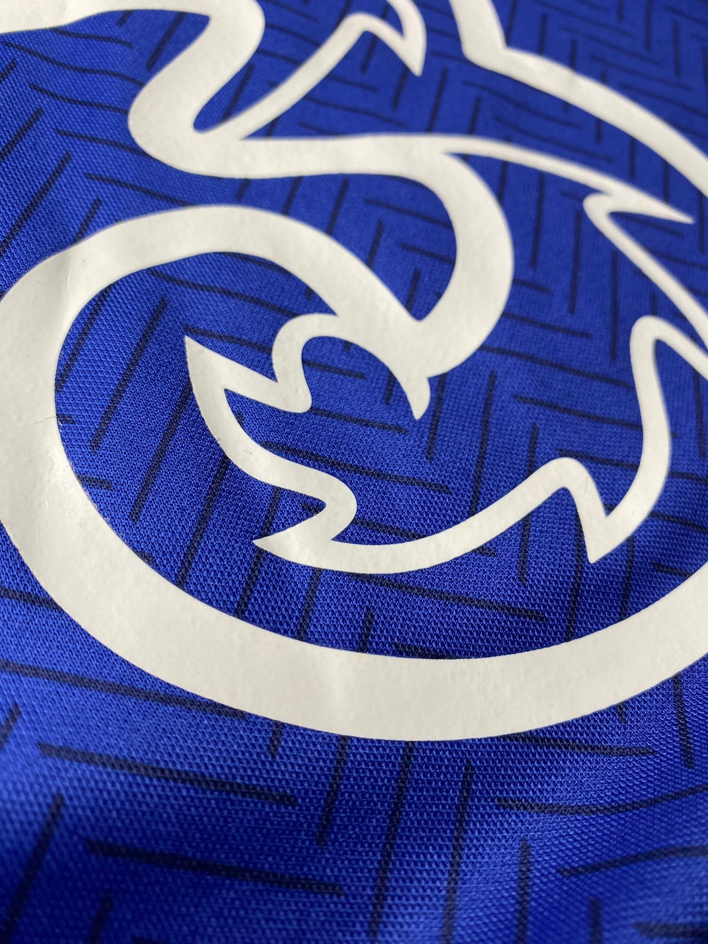 Chelsea's home jersey for the 2021 Champions League final. Ngolo Kante.