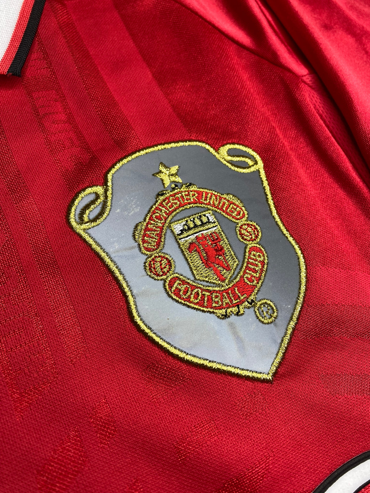 Manchester United's home jersey for the 1999 Champions League final. David Beckham