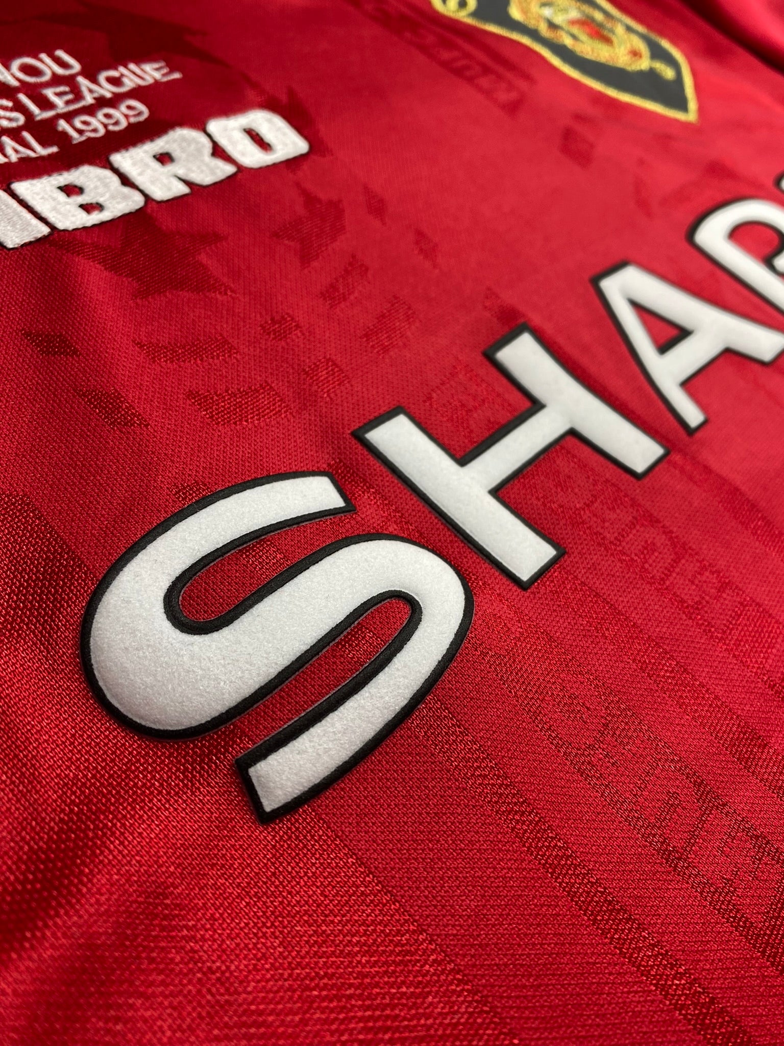Manchester United's home jersey for the 1999 Champions League final. David Beckham